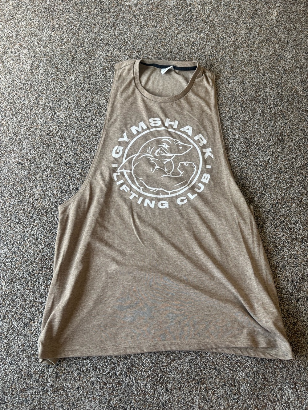 Gymshark Legacy Graphic Muscle Tank Taupe Beige Size L